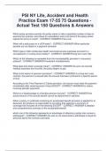 PSI NY Life, Accident and Health  Practice Exam 17-55 75 Questions - Actual Test 150 Questions & Answers