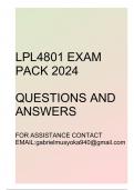 LPL4802 Exam pack 2024(Questions and answers)