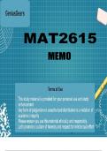 MAT2615 MEMO