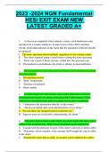 NGN Fundamental HESI EXIT EXAM NEW LATEST GRADED A+  
