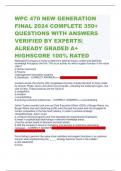 WPC 470 NEW GENERATION FINAL 2024 COMPLETE 350+ QUESTIONS WITH ANSWERS VERIFIED BY EXPERTS- ALREADY GRADED A+ HIGHSCORE 100% RATED 