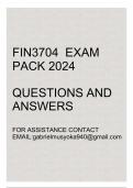 FIN3704 Exam pack 2024(Questions and answers)