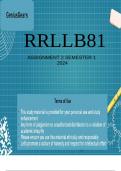 RRLLB81 Assignment 2 Semester 1 ( Topic 1 - Company Law) With Footnotes & Bibliography 