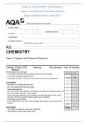 AQA AS CHEMISTRY 7404/2 Paper 2 Organic and Physical Chemistry Question Paper and Mark scheme June 2023