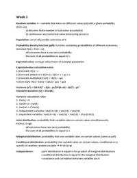 Samenvatting Econometrie (UU)