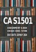 CAS1501 Assignment 6 Due 28 May 2024