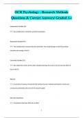 OCR A-level Psychology   Questions & Correct Answers Pack / Graded A+