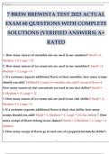 7 BREW BREWISTA TEST 2023 ACTUAL EXAM 60 QUESTIONS WITH COMPLETE SOLUTIONS (VERIFIED ANSWERS) A+ RATED.pdf