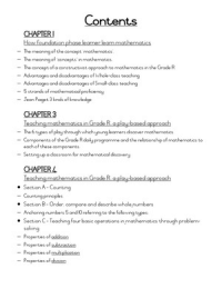 PRS401C summary (Teaching foundation phase mathematics)