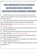 TECC PROGRAM ACTUAL EXAM QUESTIONS WITH COMPLETE SOLUTIONS 2024 (VERIFIED ANSWERS).