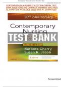 Contemporary nursing 8th edition cherry Test Bank ||Latest 2024||Answersheet||Verified by expert