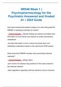 BUNDLE for NR546 Week 1 - NR 546 Week 4 | Psychopharmacology for the Psychiatric Answered and Graded A+ | 2024 Guide 