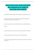CMAA EXAM STUDY GUIDE QUESTIONS  AND ANSWERS WITH COMPLETE SOLUTIONS 100% VERIFIED