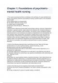 Chapter 1: Foundations of psychiatric- mental health nursing TEST BANK 9th Editions 2024/2025 Guaranteed Pass Solutions.