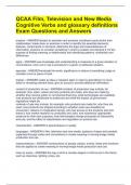 QCAA Film, Television and New Media Cognitive Verbs and glossary definitions Exam Questions and Answers