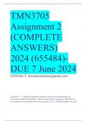 TMN3705 Assignment 2 (COMPLETE ANSWERS) 2024 (655484)- DUE 7 June 2024