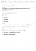 ATI MEDSURG FOUNDATIONS OF NURSING CARE FOR ADULT QUESTIONS WITH ANSWERS 100% CORRECT