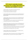 NEW School Leadership Licensure  Assessment (SLLA) 6990 UPDATED Exam  Questions and CORRECT Answers