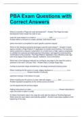 PBA Exam Questions with Correct Answers 