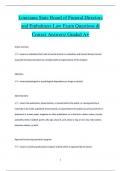 Louisiana State Board of Funeral Directors  and Embalmers Law Exam Questions &  Correct Answers/ Graded A+