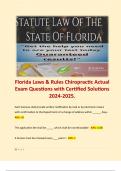 Florida Laws & Rules Chiropractic Actual Exam Questions with Certified Solutions 2024-2025.