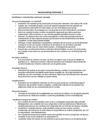 Statistiek 1 samenvatting