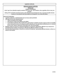 Constitutional Law 271- Legislative Authority (Summary)