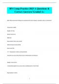 RN Comp Practice 2023 A Questions &  Correct Answers/ Graded A+