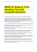 BNSF Air Brake & Train Handling Test with Complete Solutions