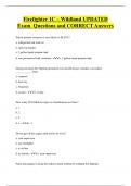 Firefighter 1C – Wildland UPDATED  Exam Questions and CORRECT Answers