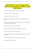 NYS Infection Control Study Guide | 100% Correct Answers | Verified | Latest 2024 Version