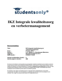 Integrale kwaliteitszorg en verbetermanagement