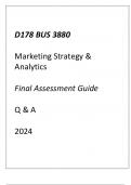 (WGU D178) BUS 3880 MARKETING STRATEGY & ANALYTICS FINAL ASSESSMENT GUIDE Q & A