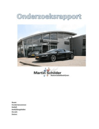 Onderzoeksrapport stage Marketing & communicatie Martin Schilder