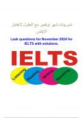 Leak questions for November 2024 for IELTS with solutions. 