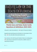 Florida laws and Rules Study Guide Questions & Definitions 2024-2025.