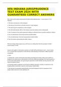 HFA INDIANA JURISPRUDENCE TEST EXAM 2024 WITH GUARANTEED CORRECT ANSWERS