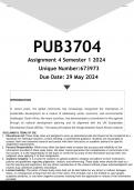 PUB3704 Assignment 4 (ANSWERS) Semester 1 2024 - DISTINCTION GUARANTEED