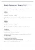 Health Assessment Chapter 1,2,3 Written Test  For Guaranteed Pass Questions And Verified Answers.