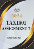 TAX1501 Assignment 7 2024