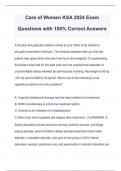 Care of Women KSA 2024 Exam Questions with 100% Correct Answers