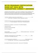 NCCM PROGRAM CERTIFICATION EXAM SET 2024 WITH GUARANTEED CORRECT ANSWERS