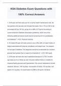 KSA Diabetes Exam Questions with 100% Correct Answers