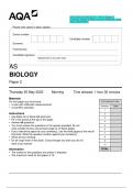 2023 AQA AS BIOLOGY 7401/2 Paper 2 Question Paper & Mark scheme (Merged) June 2023 [VERIFIED]