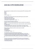 AHA BLS CPR KNOWLEDGE QUESTIONS AND ANSWERS 2024