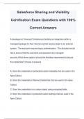 Salesforce Sharing and Visibility Certification Exam Questions with 100% Correct Answers