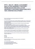 FPTU - SSL101 - MOOC 2 (ACADEMIC SKILLS FOR UNIVERSITY SUCCESS - PROBLEM SOLVING SKILLS FOR UNIVERSITY SUCCESS) QUESTIONS WITH 100% VERIFIED SOLUTIONS!!