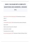 ENVS 1126 EXAM WITH COMPLETE  QUESTIONS AND ANSWERS { GRADED  A+} 