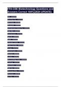 FFA CDE Biotechnology Questions and Answers Correct 100%(2024 UPDATE) 