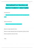 International Law Questions and  Answers Graded A+ | latest Update